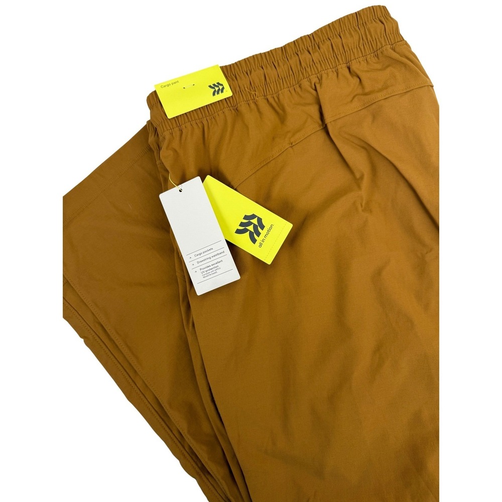 All in‎ Motion Mens 2XL Light Brown Outdoor Pants Cargo Drawstring Waist UPF
